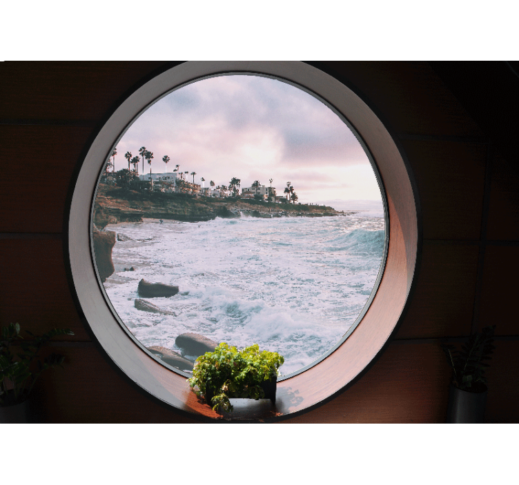 Tapisserie murale paysage vague côtière - TenStickers