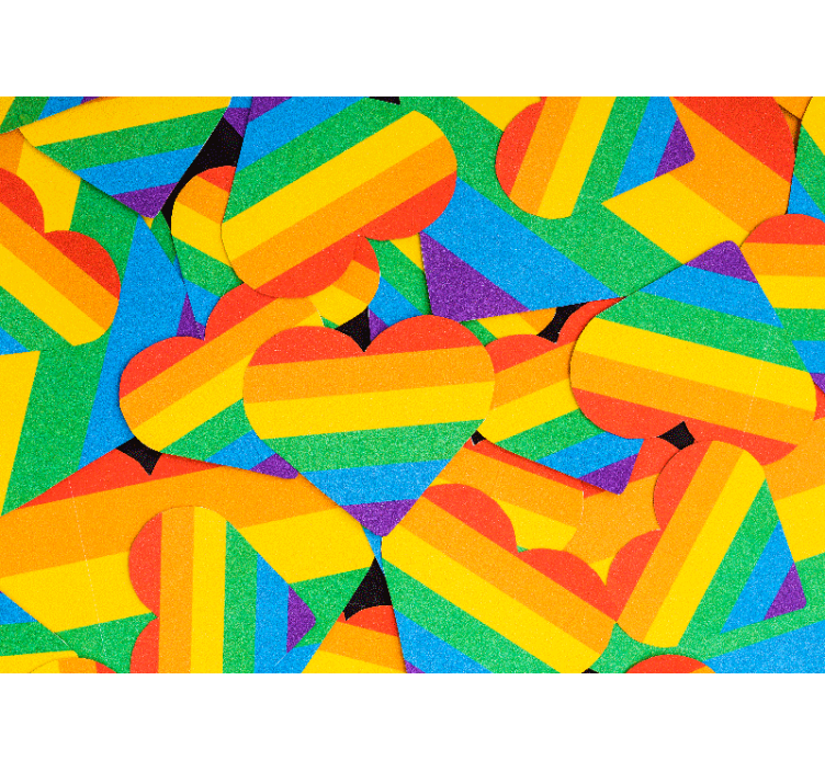 Tapisserie murale amour motifs de coeur colorés - TenStickers