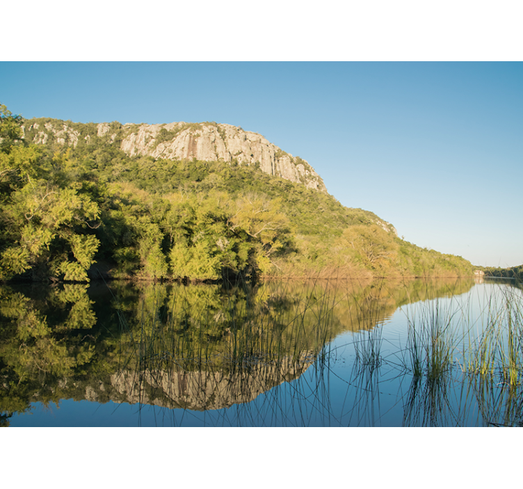 Tapisserie murale paysage scène de réflexion de montagne - TenStickers