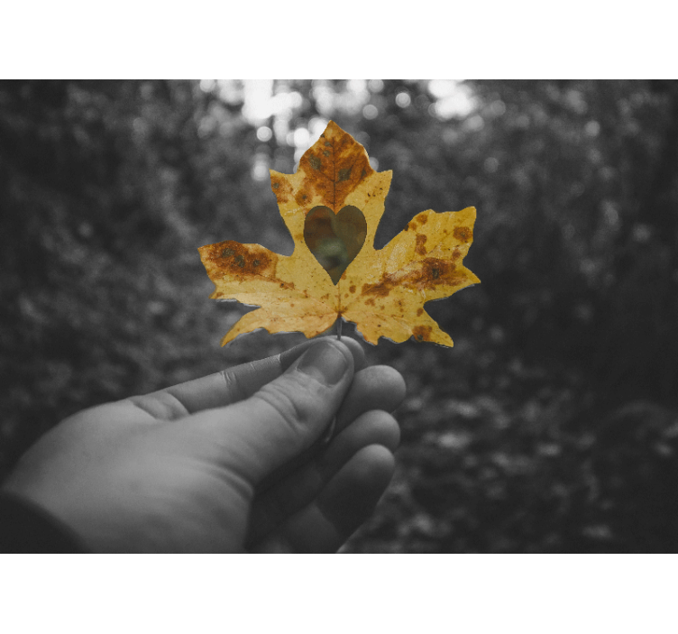 Tapisserie nature feuille en forme de cœur - TenStickers