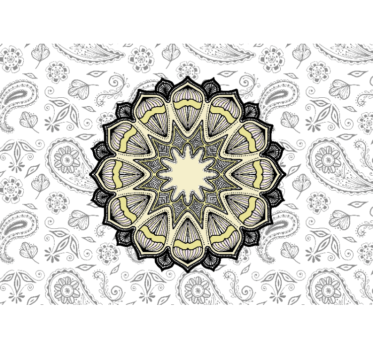 Papier peint mural mandalas Fleur classique et paisley - TenStickers