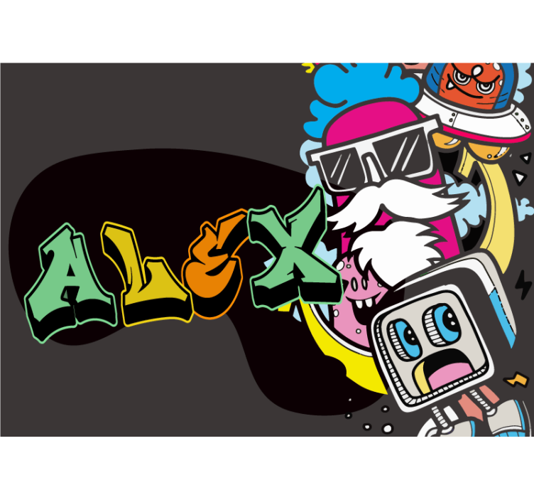 Papier peint chambre ado Visage coloré - TenStickers