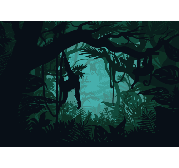 Tapisserie jungle paysage vibrant - TenStickers