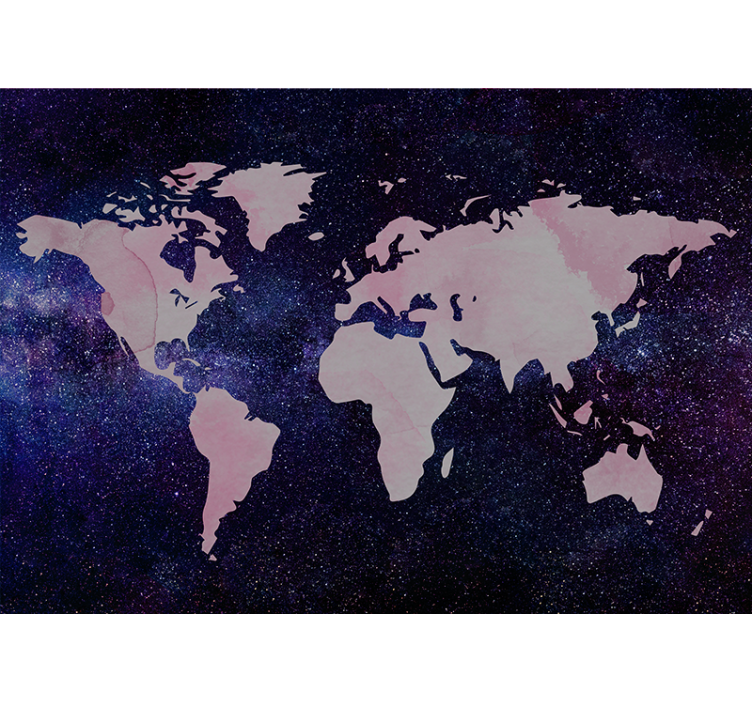 Papier peint mural carte du monde Galaxie - TenStickers