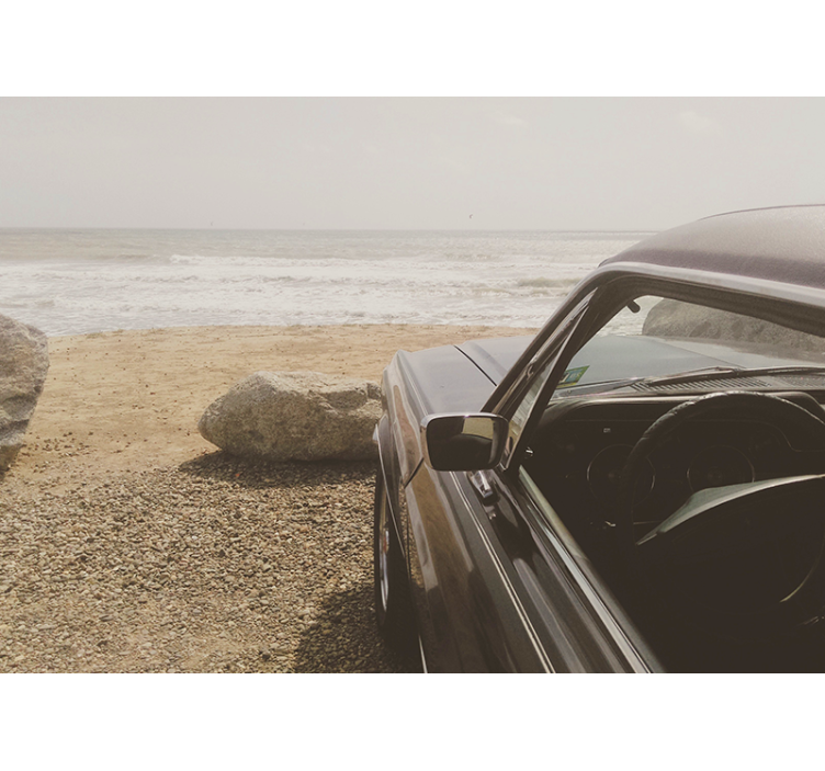 Tapisserie véhicules vue de voiture classique - TenStickers