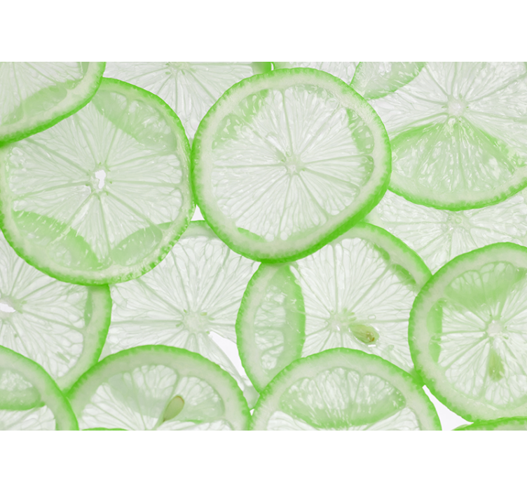 Papier peint cuisine Tranches de citron vert - TenStickers