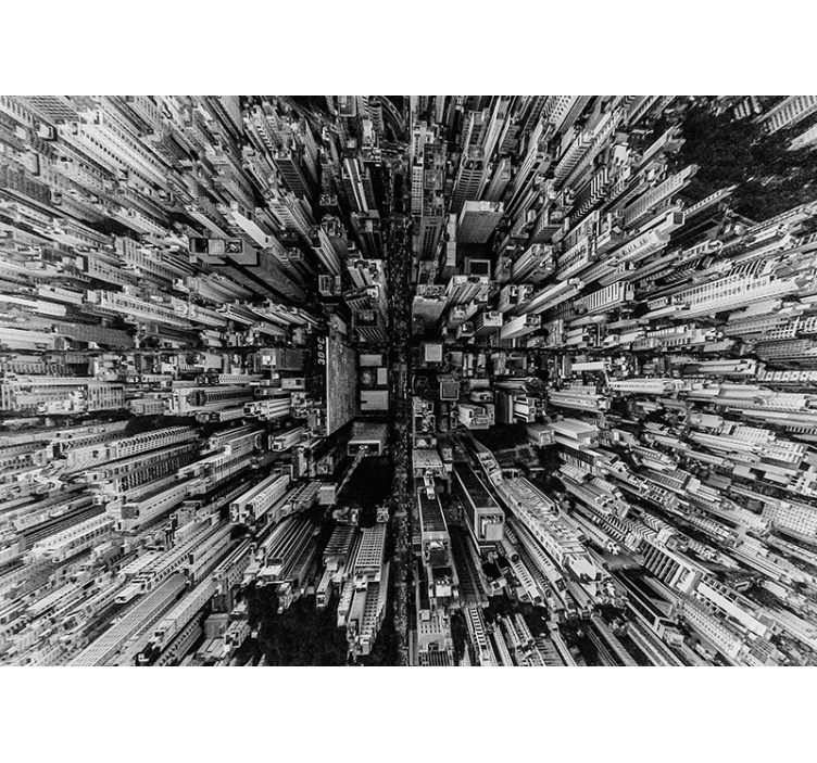 Papier peint 3D Salle au-dessus d'une ville - TenStickers