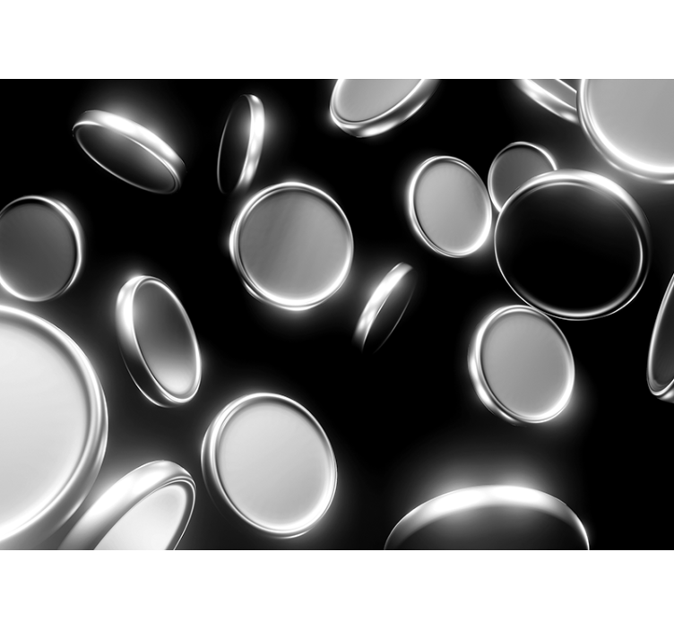 Tapisserie murale abstraite formes rondes dérivant - TenStickers