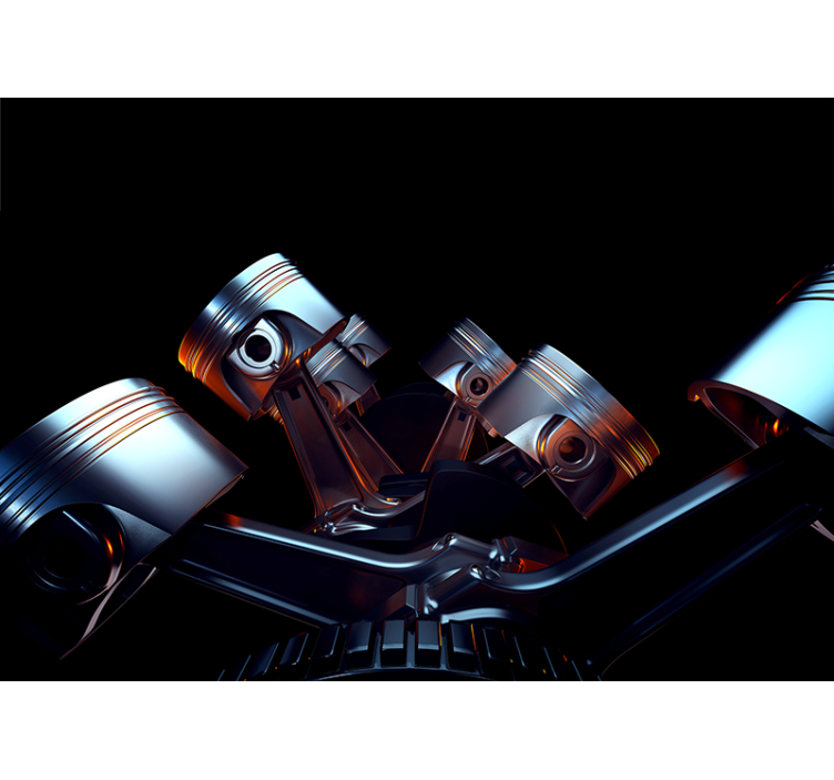 Tapisserie véhicules détail des composants moteur - TenStickers