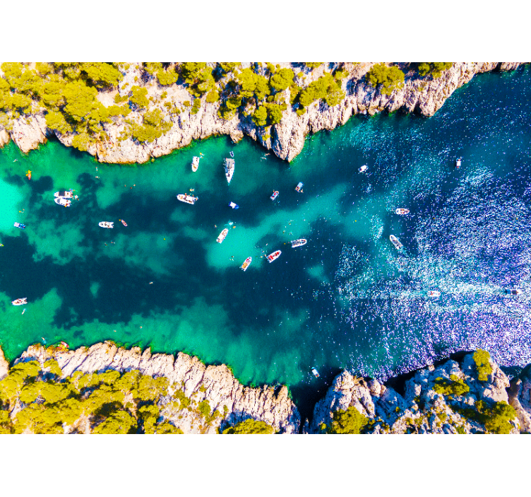 Tapisserie murale paysage vue aérienne de la côte - TenStickers