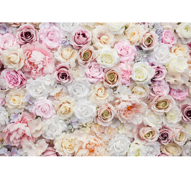 Papier peint mural de fleurs Beau fond de roses - TenStickers