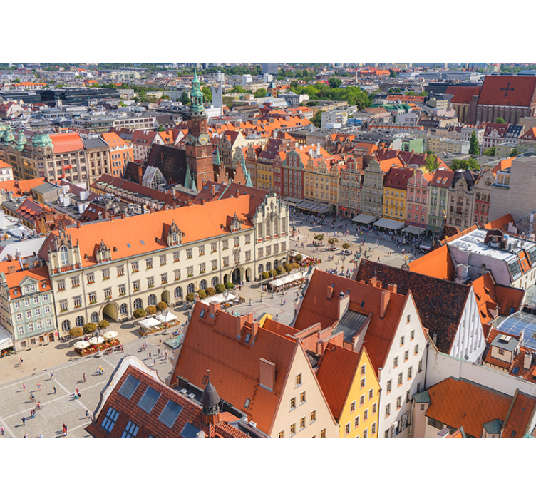 Tapisserie ville vue sur le paysage urbain historique - TenStickers