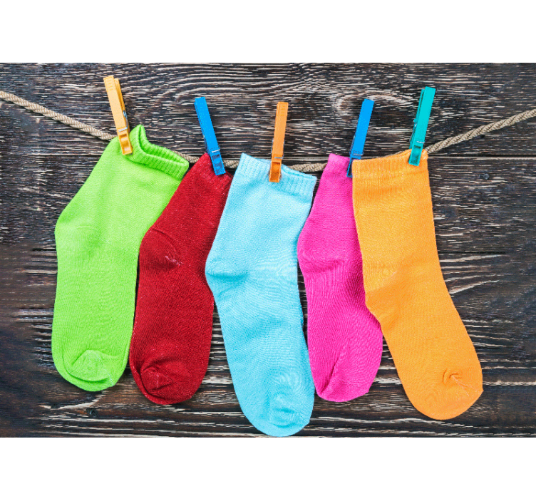Tapisserie noel chaussettes suspendues colorées - TenStickers