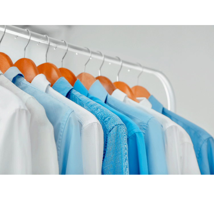 Tapisserie textures et motifs chemises bleues suspendues - TenStickers