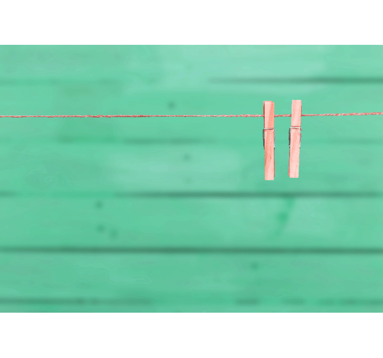 Papier peint salle de bain Pinces à linge sur corde à linge - TenStickers