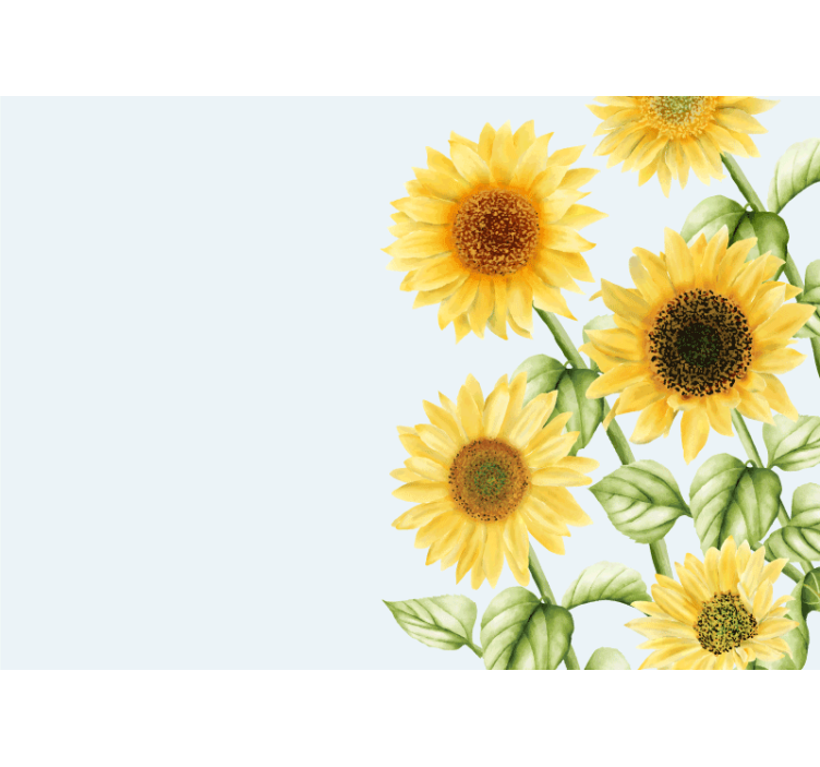 Papier peint mural de fleurs Tournesols aquarelles - TenStickers
