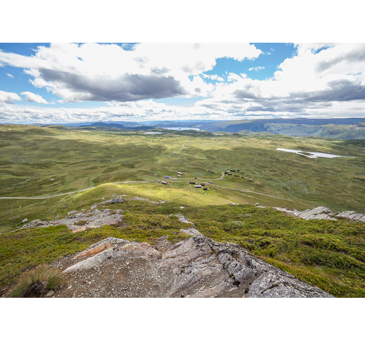 Tapisserie murale paysage vue sur la verdure montagneuse - TenStickers