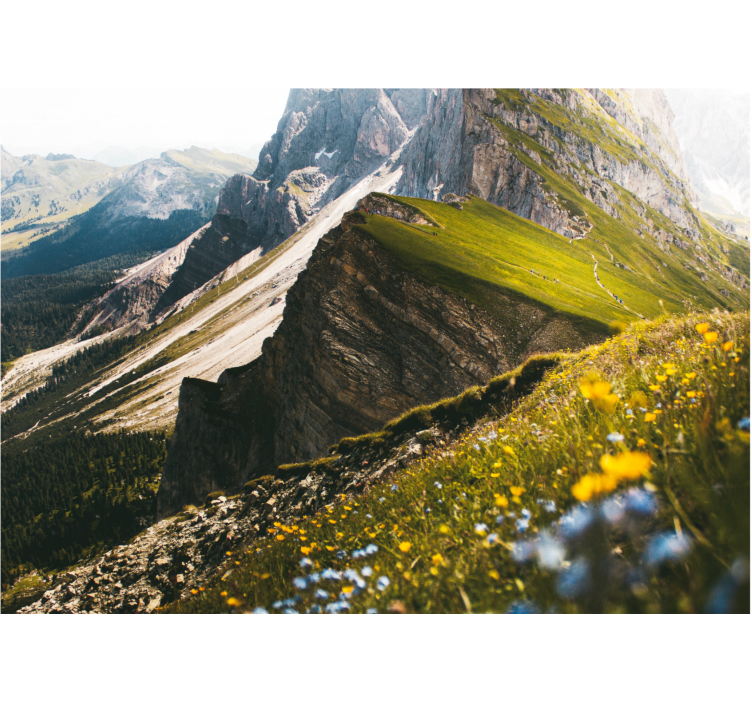 Tapisserie murale paysage terrain montagneux - TenStickers