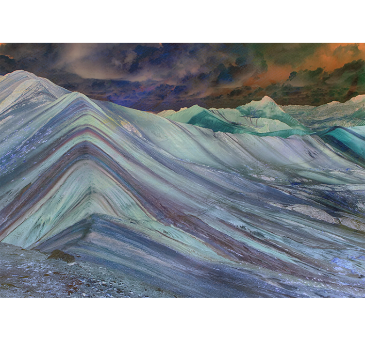 Tapisserie murale paysage formation de terrain montagneux - TenStickers