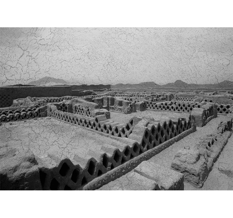 Tapisserie désert silhouette de terrain désertique - TenStickers