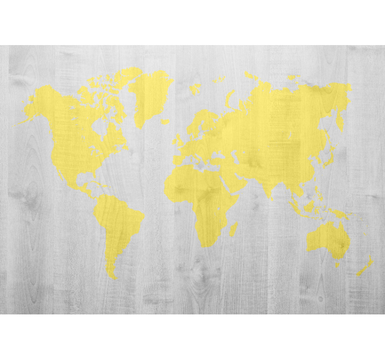 Tapisserie carte du monde jaune - TenStickers