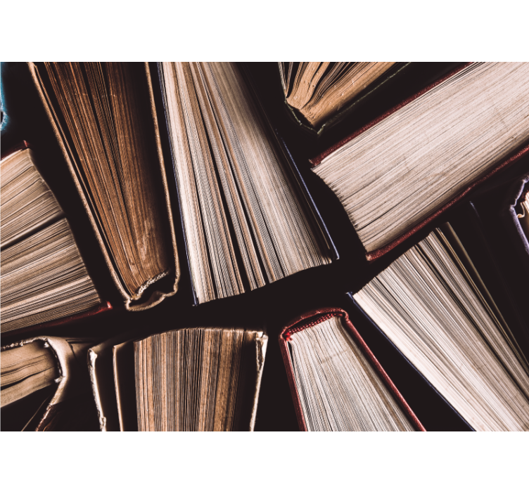 Tapisserie murale art livres empilés ensemble - TenStickers