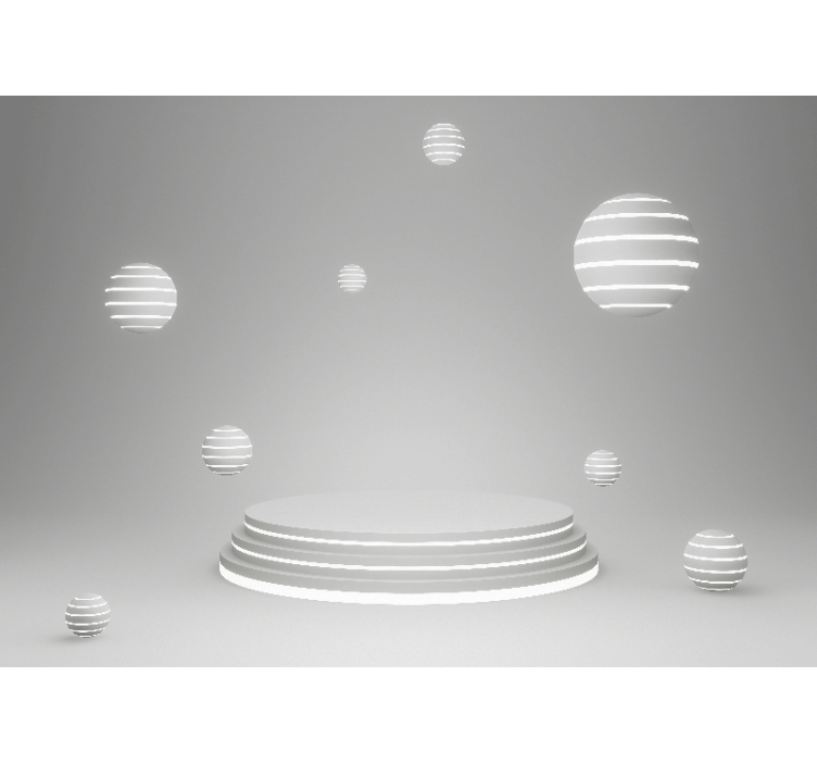 Tapisserie murale abstraite formes géométriques flottantes - TenStickers