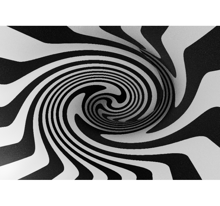 Papier peint 3D Tunnel en spirale infini noir et blanc - TenStickers