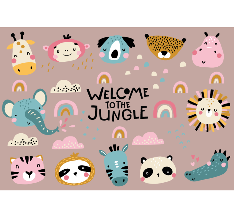Papier peint enfant Animaux sauvages style nordique - TenStickers