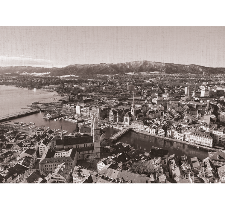 Tapisserie ville vue sur la ville de zurich - TenStickers