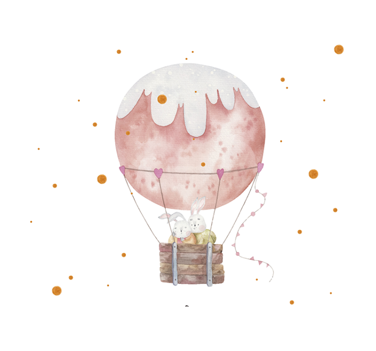 Photo murale lapins mignons dans un ballon - TenStickers