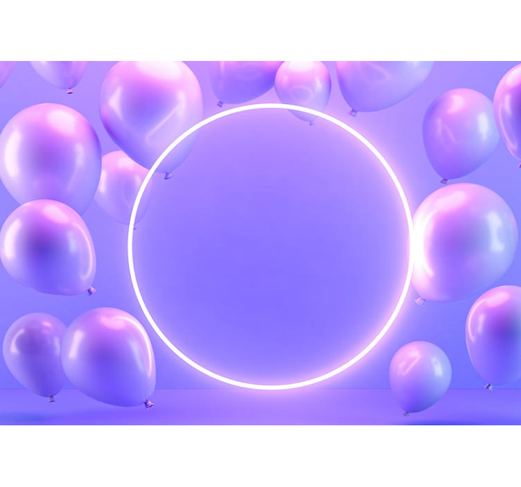 Tapisserie murale amour cercles de ballons flottants - TenStickers