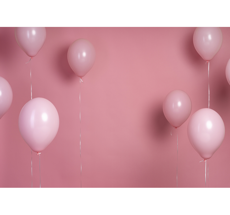 Papier peint enfant Ballons roses et fond - TenStickers