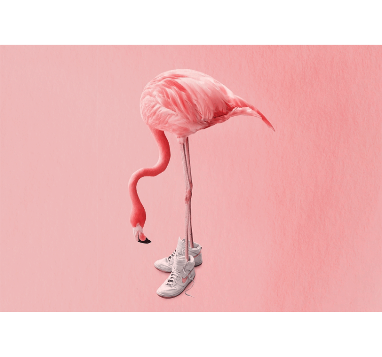 Tapisserie autres animaux flamant rose en baskets - TenStickers