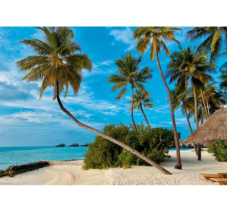 Tapisserie nature paysage tropical de palmiers - TenStickers