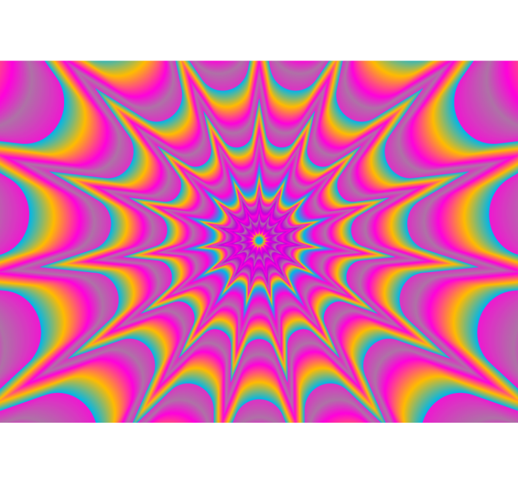 Tapisserie murale abstraite motif hypnotique radiatif - TenStickers