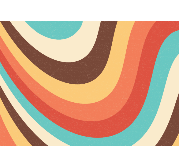 Tapisserie murale abstraite vagues de couleurs courbées - TenStickers