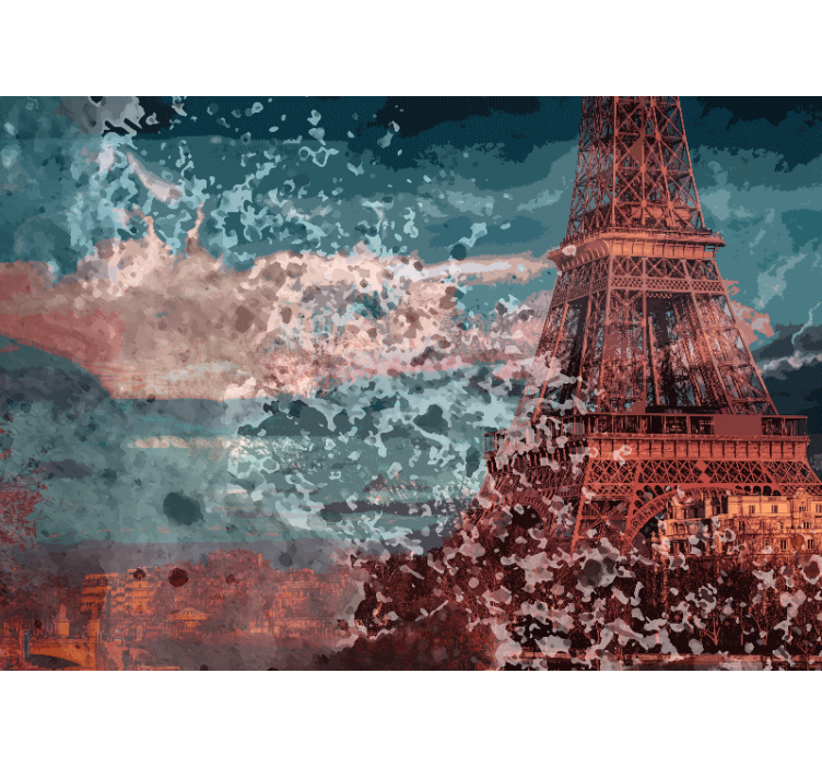 Photo murale Peinture aquarelle Tour Eiffel - TenStickers