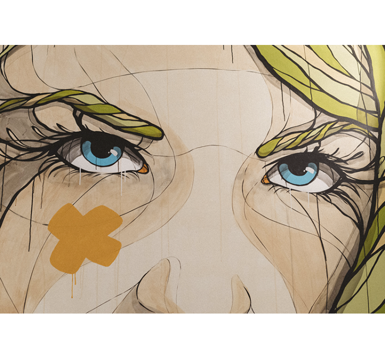 Tapisserie murale art yeux avec expressions - TenStickers
