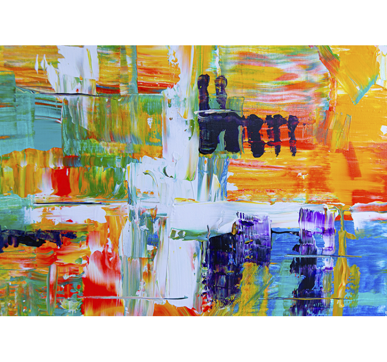 Tapisserie murale art composition abstraite vibrante - TenStickers