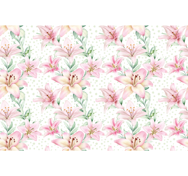 Papier peint fleuri  rose aquarelle - TenStickers