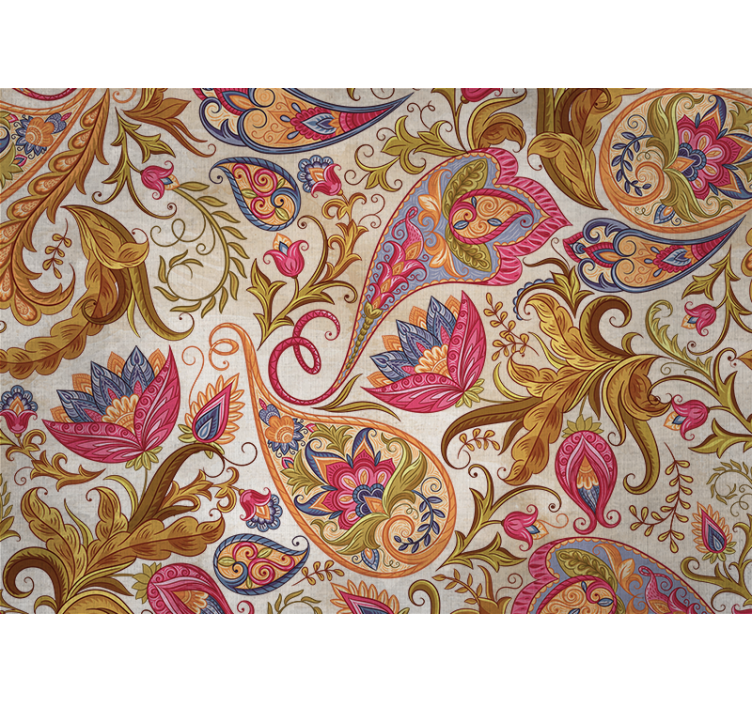 Tapisserie fleur motifs paisley floraux - TenStickers