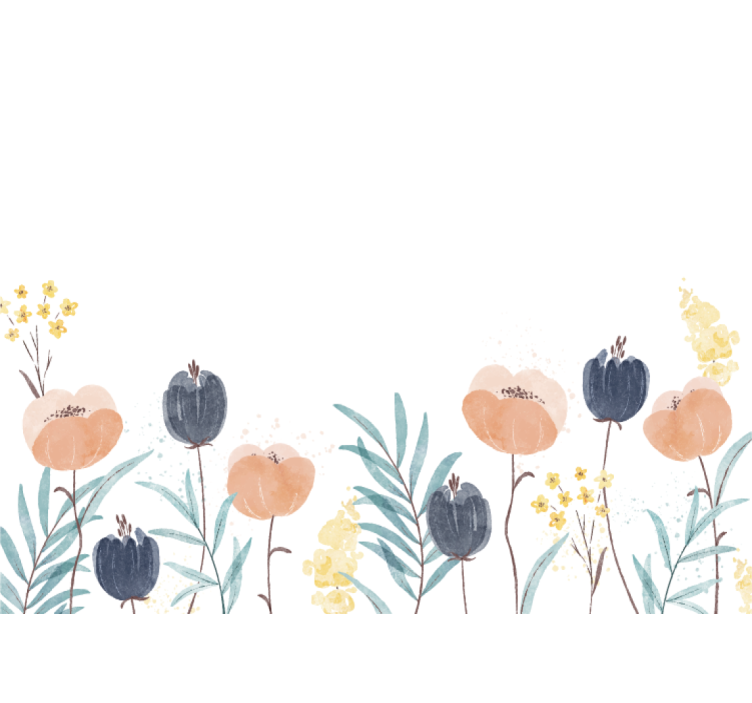 Papier peint fleuri Peinture à l'aquarelle abstraite - TenStickers