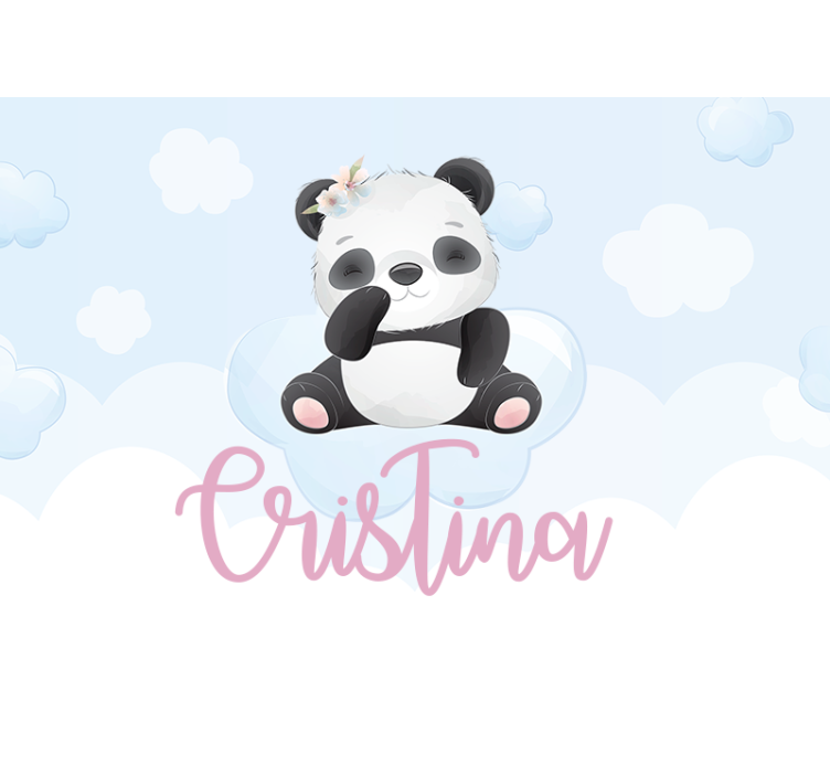 Tapisserie murale animaux design panda mignon - TenStickers