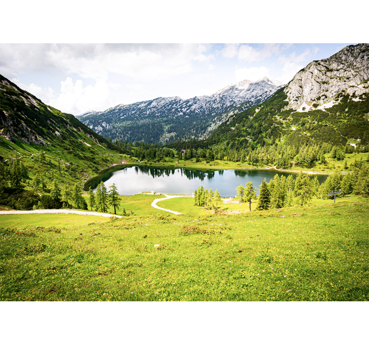 Tapisserie murale paysage vue alpine pittoresque - TenStickers