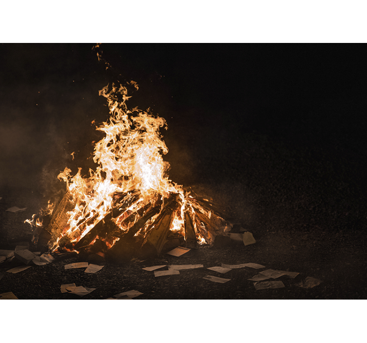 Tapisserie murale abstraite scène de feu flamboyant - TenStickers