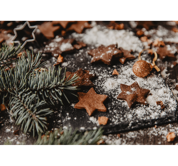 Tapisserie noel Étoiles en pain d'épice festives - TenStickers