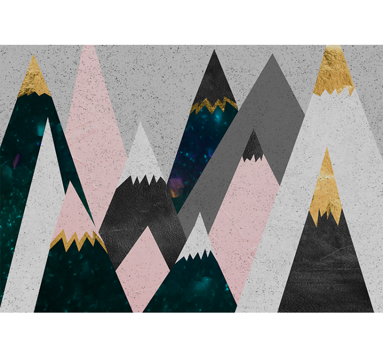 Tapisserie montagne sommets abstraits - TenStickers