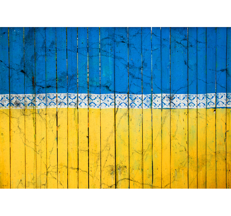 Tapisserie ville motif planche en bois - TenStickers