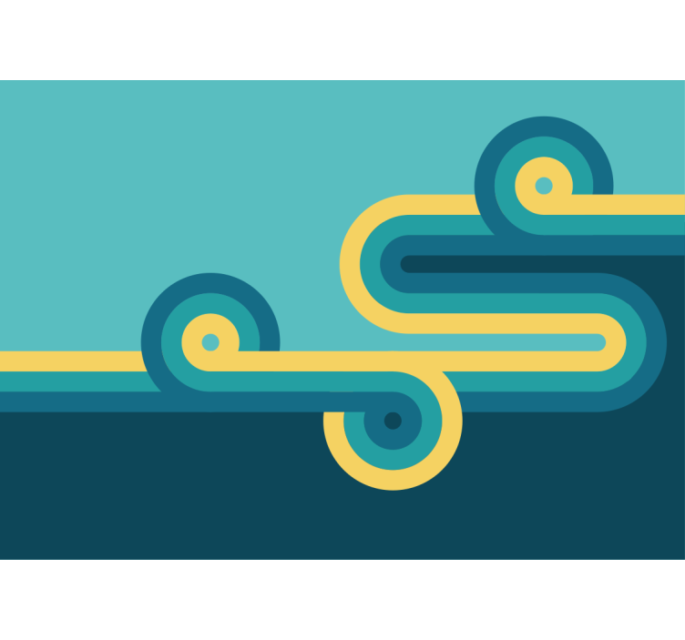 Tapisserie murale abstraite agencements de lignes arquées - TenStickers